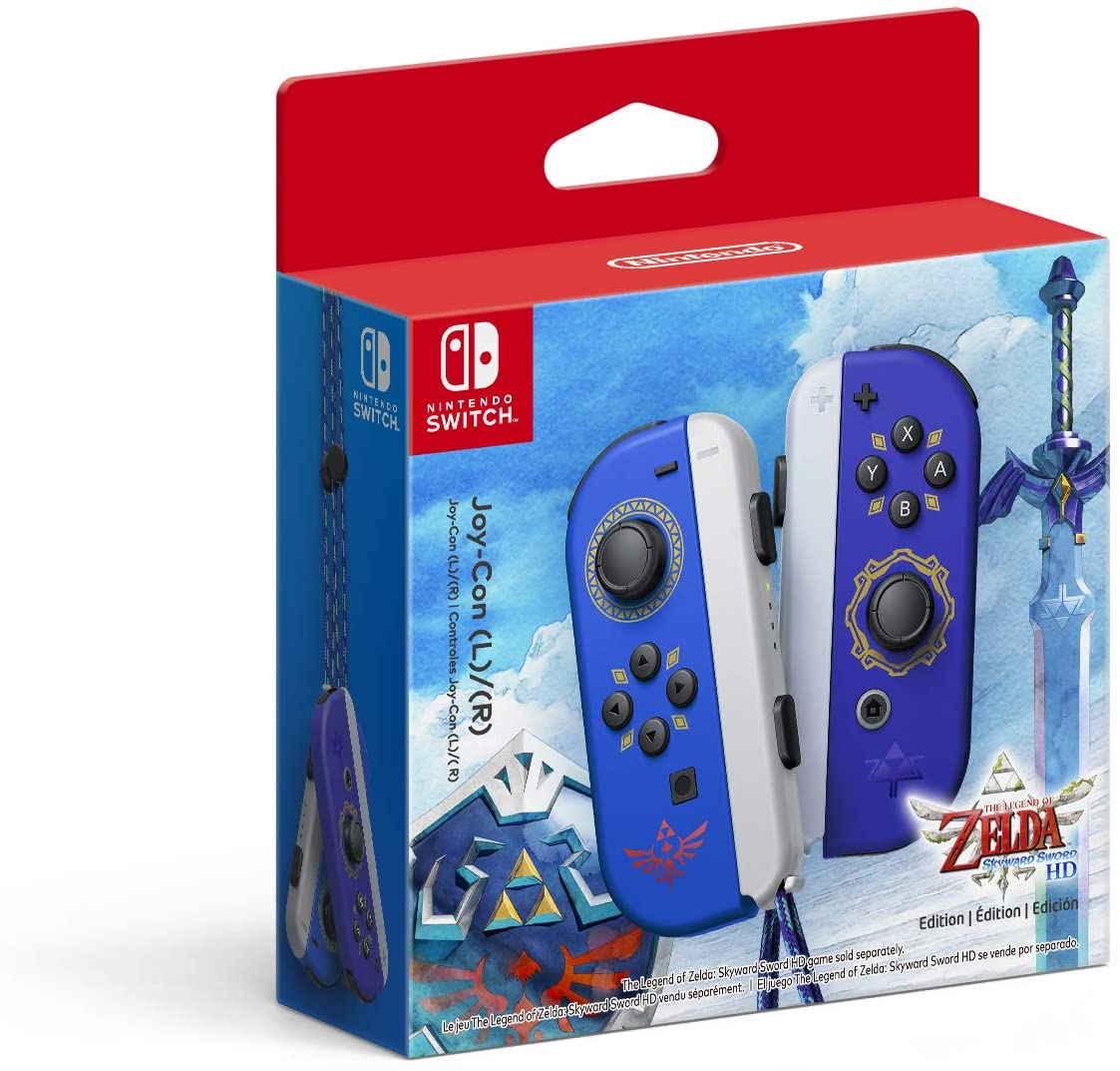 Controles Joy-Con edición The Legend of Zelda: Skyward Sword HD (color azul, izquierdo y derecho)