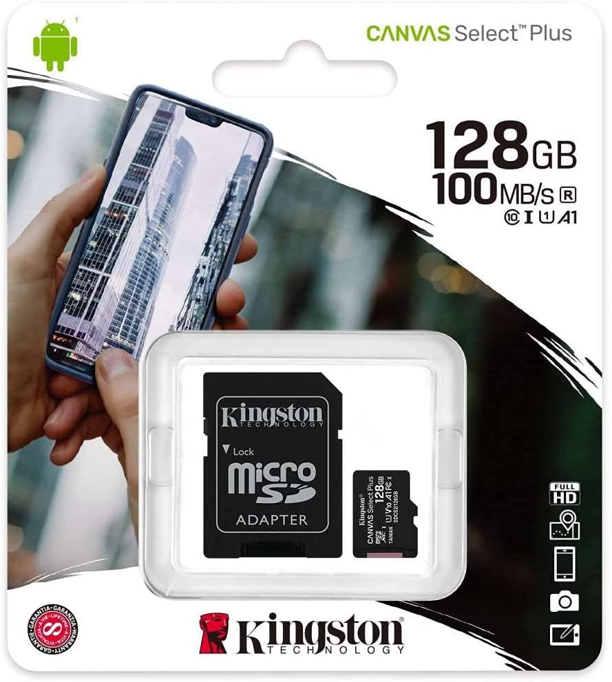 Tarjeta de memoria Micro SD Kingston MicroSDXC Select Plus de 128GB (compatible con Nintendo 3DS/XL/2DS, Switch, PC, Smartphones)