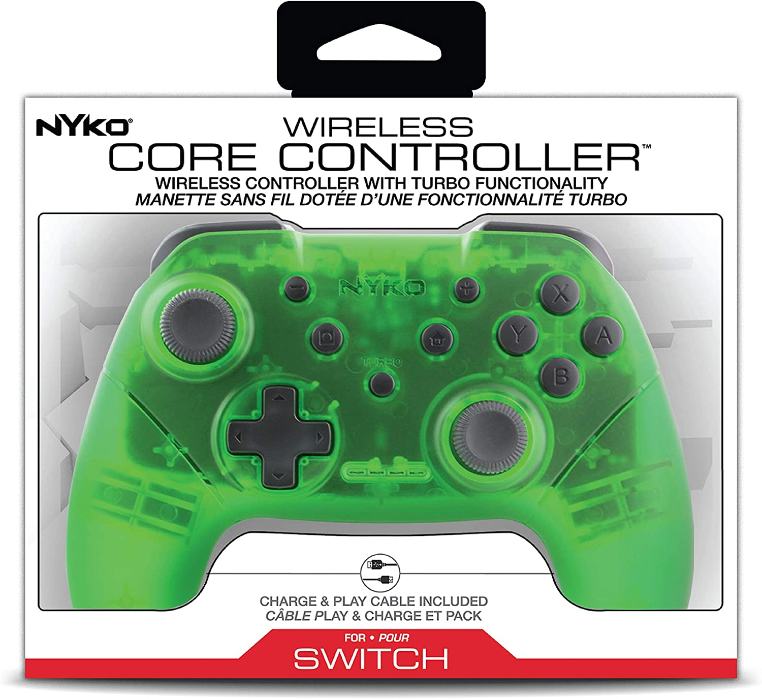 Nyko Wireless Core Controller – Bluetooth (color verde transparente)